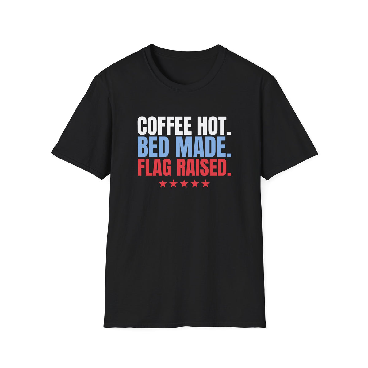 Coffee Hot Bed Made Flag Raised Veteran T-Shirt – Gifted Porch, view 2