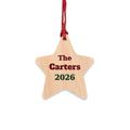 Personalized Family Name Star Wood Ornament