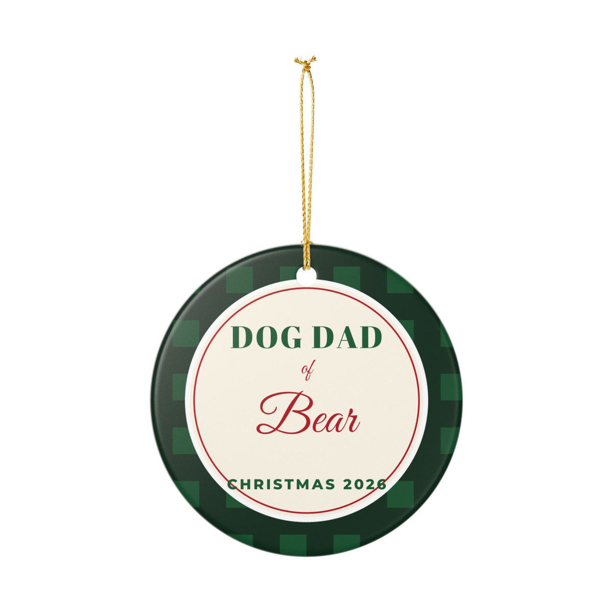 Dog Dad Personalized Ornament 2026 Dog Name Christmas – Gifted Porch, view 7