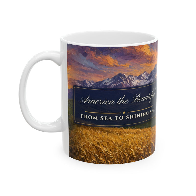 America the Beautiful coffee mug – patriotic coffee mug by Gifted Porch