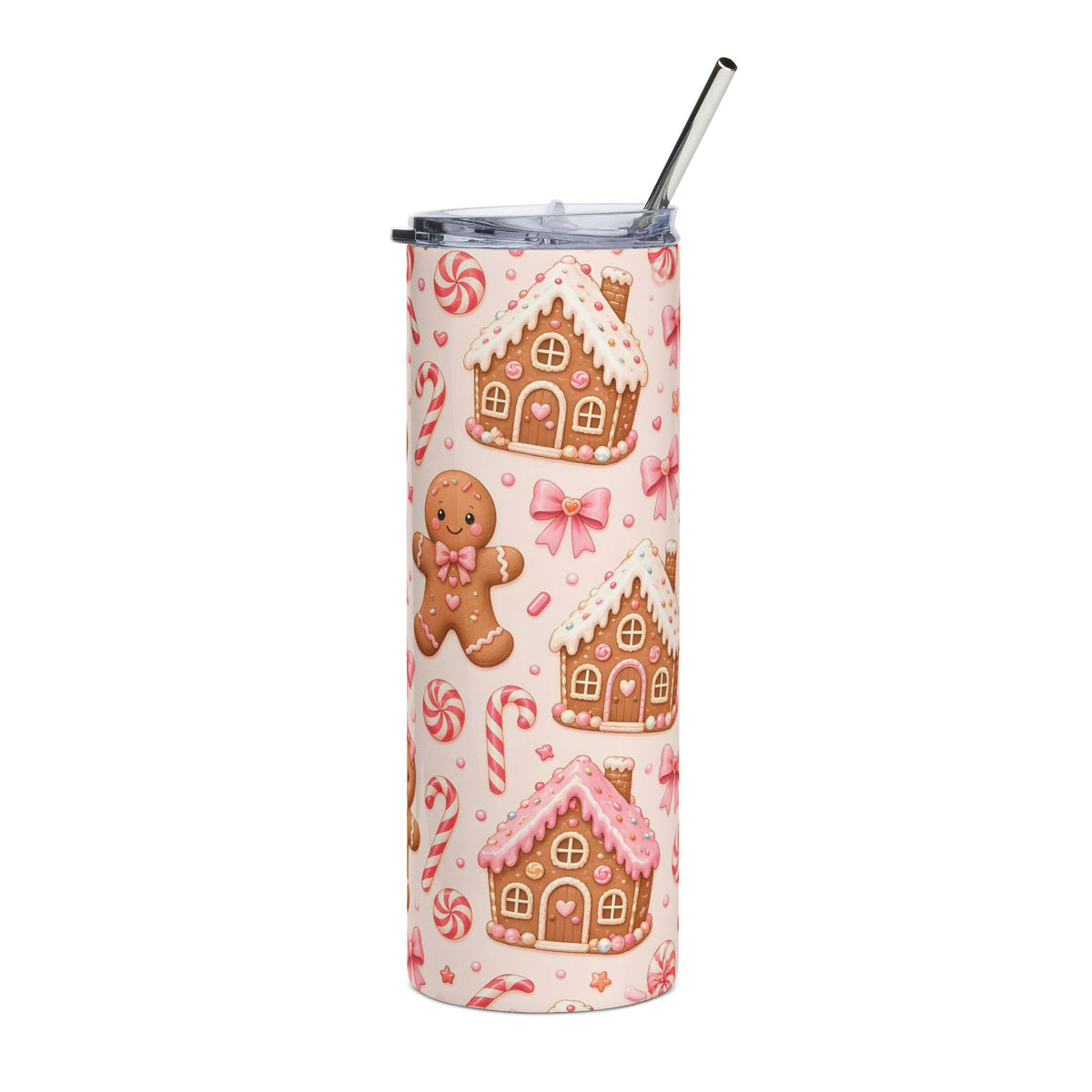 Pink Gingerbread Christmas 20oz Tumbler