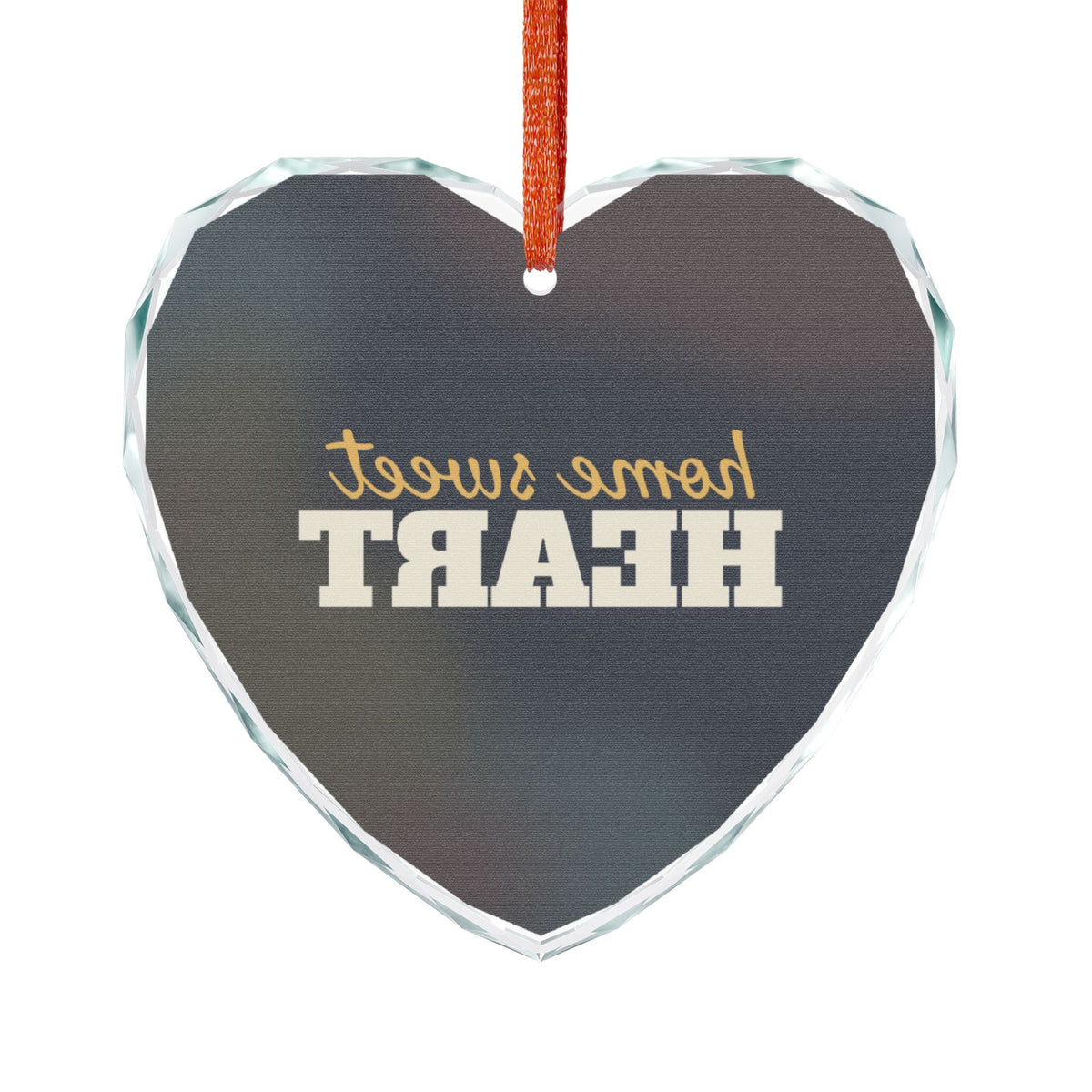 Home Sweet Heart Glass Heart Ornament