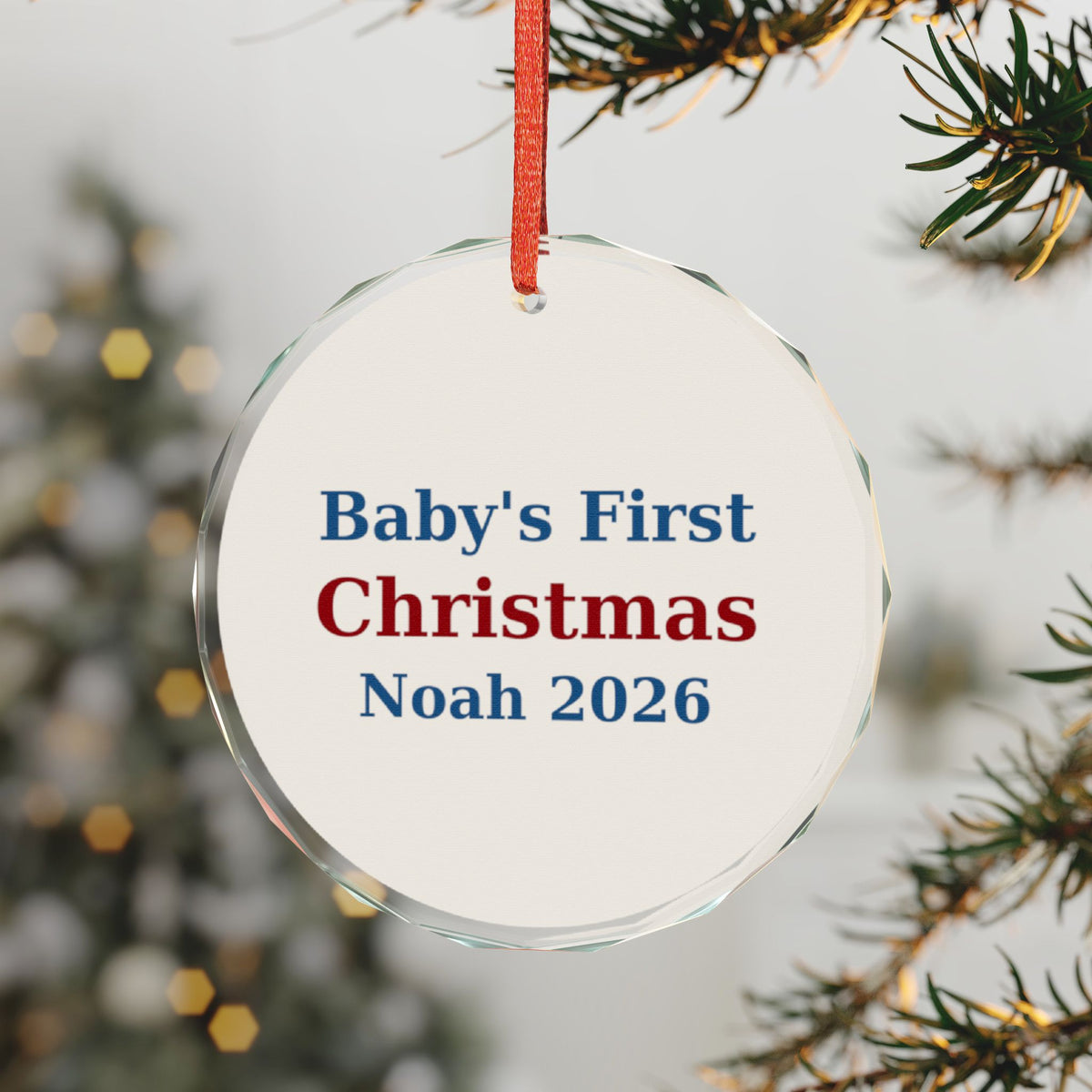 Baby's First Christmas Crystal Glass Ornament