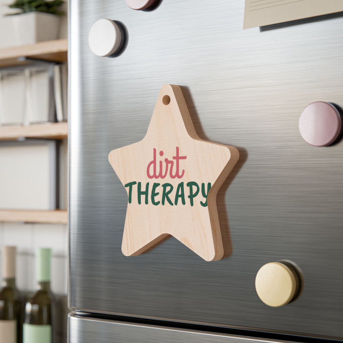 Dirt Therapy Wood Star Ornament
