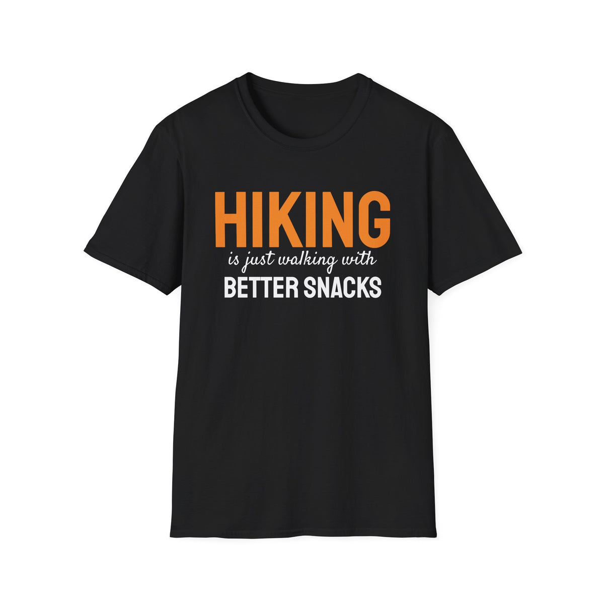 Hiking Is Just Walking With Better Snacks Hiking T-Shirt – Gifted Porch, view 2