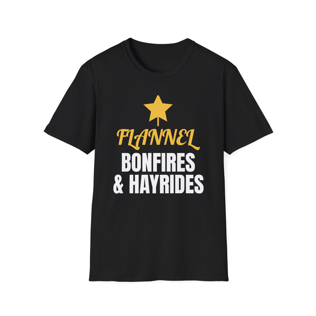 Flannel Bonfires And Hayrides Country Fall T-Shirt – Gifted Porch, view 2