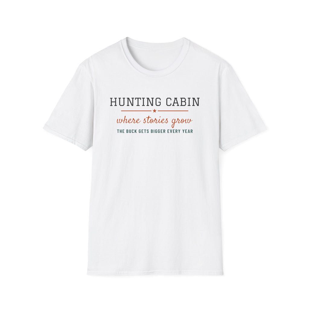 Hunting Cabin Where Stories Grow Funny Hunting T-Shirt – Gifted Porch, view 1