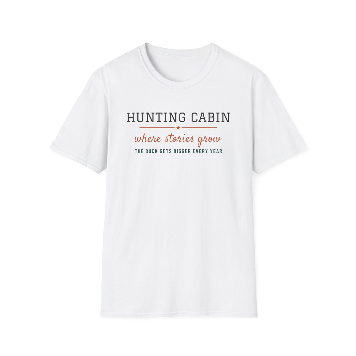 Hunting Cabin Where Stories Grow Funny Hunting T-Shirt – Gifted Porch, view 1