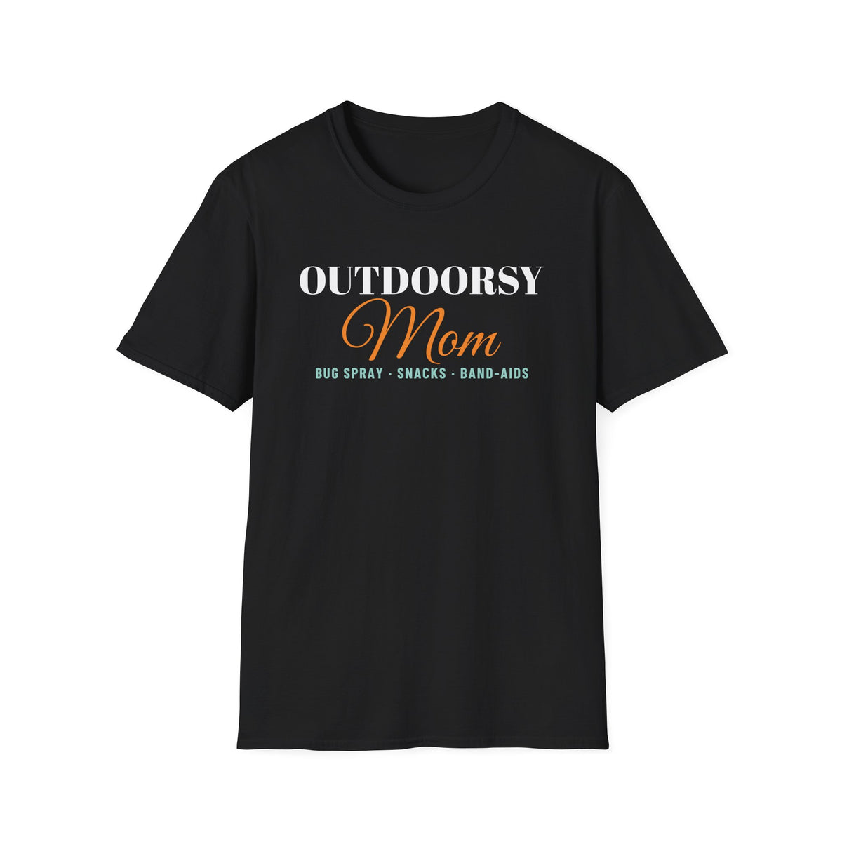 Outdoorsy Mom Bug Spray And Snacks Camping Mom T-Shirt – Gifted Porch, view 2