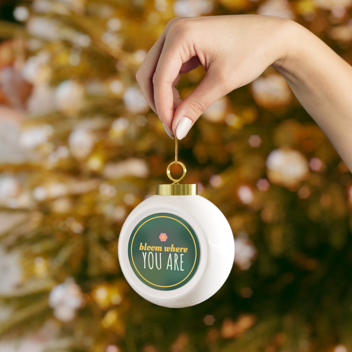 Bloom Where You Are Glass Ball Ornament