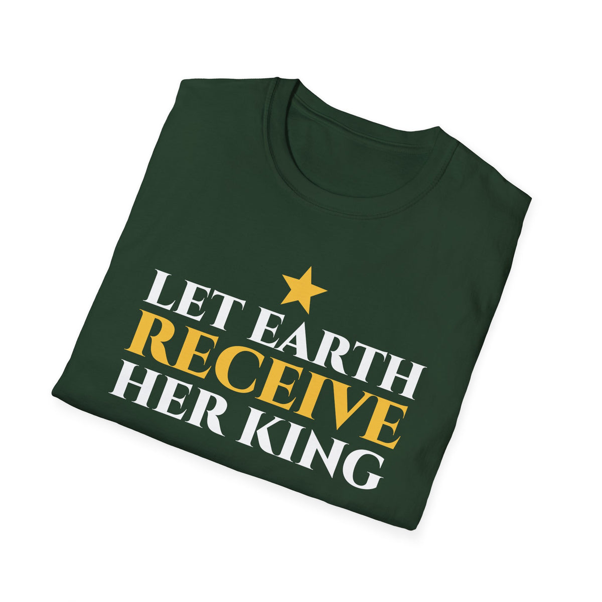 Let Earth Receive Her King Christmas T-Shirt Christian Hymn Faith Gift Tee – Gifted Porch