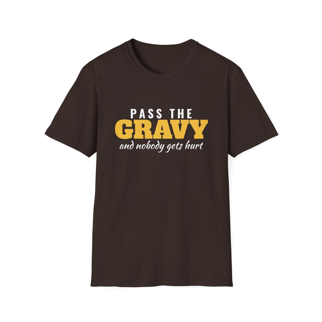 Pass The Gravy And Nobody Gets Hurt Thanksgiving T-Shirt – Gifted Porch, view 6