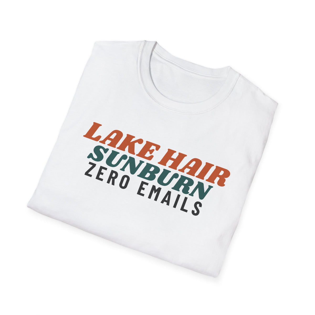 Lake Hair Sunburn Zero Emails Summer Lake Life T-Shirt – Gifted Porch, view 5