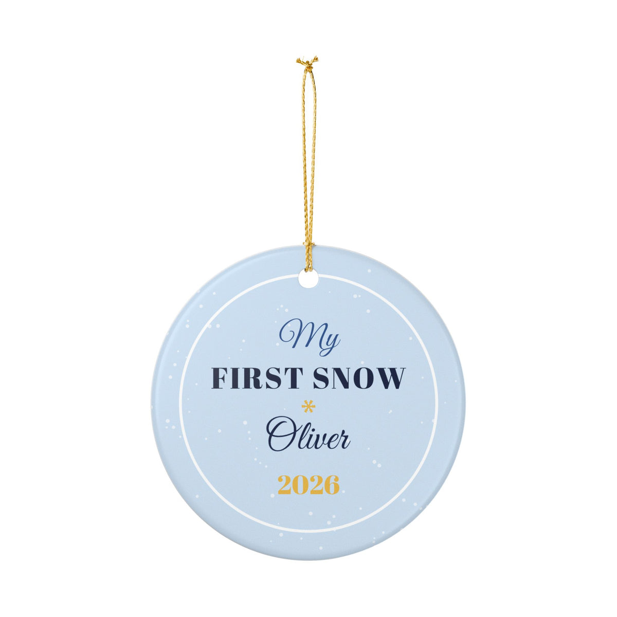 My First Snow 2026 Personalized Baby Name Christmas Ornament – Gifted Porch, view 7